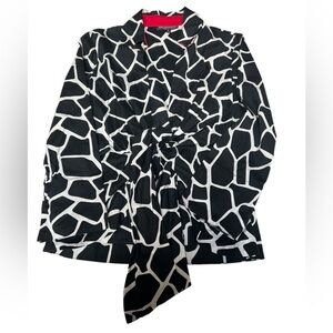 Giraffe Print Wrapped Blouse